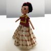 Mini Frida Kahlo Doll in Red Huipil & Printed Skirt