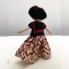 Mini Frida Kahlo Doll in Black Huipil & Printed Skirt