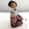 Mini Frida Kaho Doll in Embroidered White Huipil