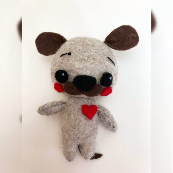 felt dog3 Miniature Felt Dog Doll