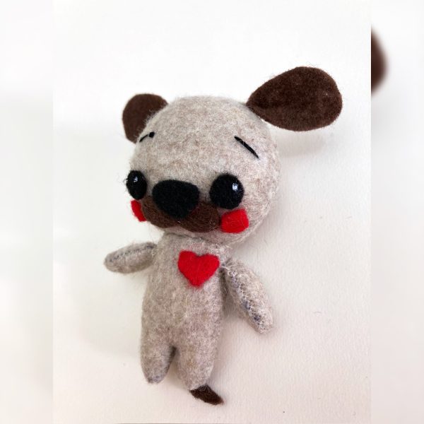 felt dog4 Miniature Felt Dog Doll